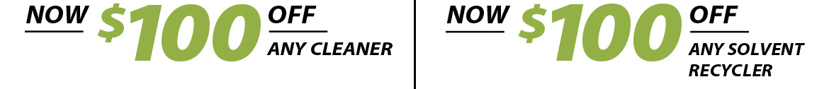 Now $100 off any Parts Parts Cleaners or Solvent Recycler from ECO-MAXX
